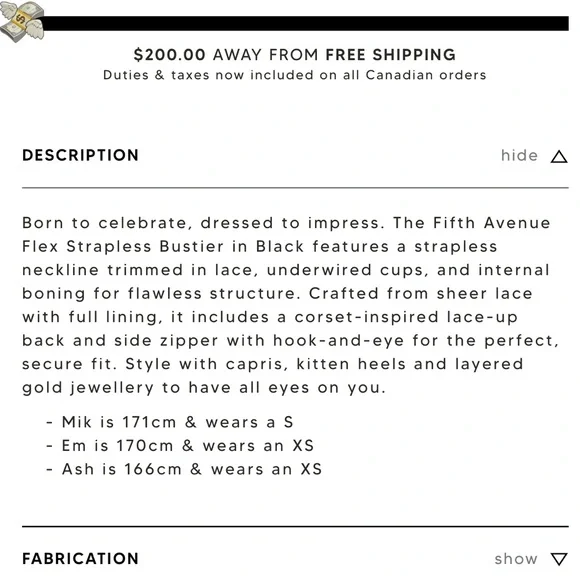 NEW - White Fox Black Lace Bustier Size Small - Picture 7 of 8